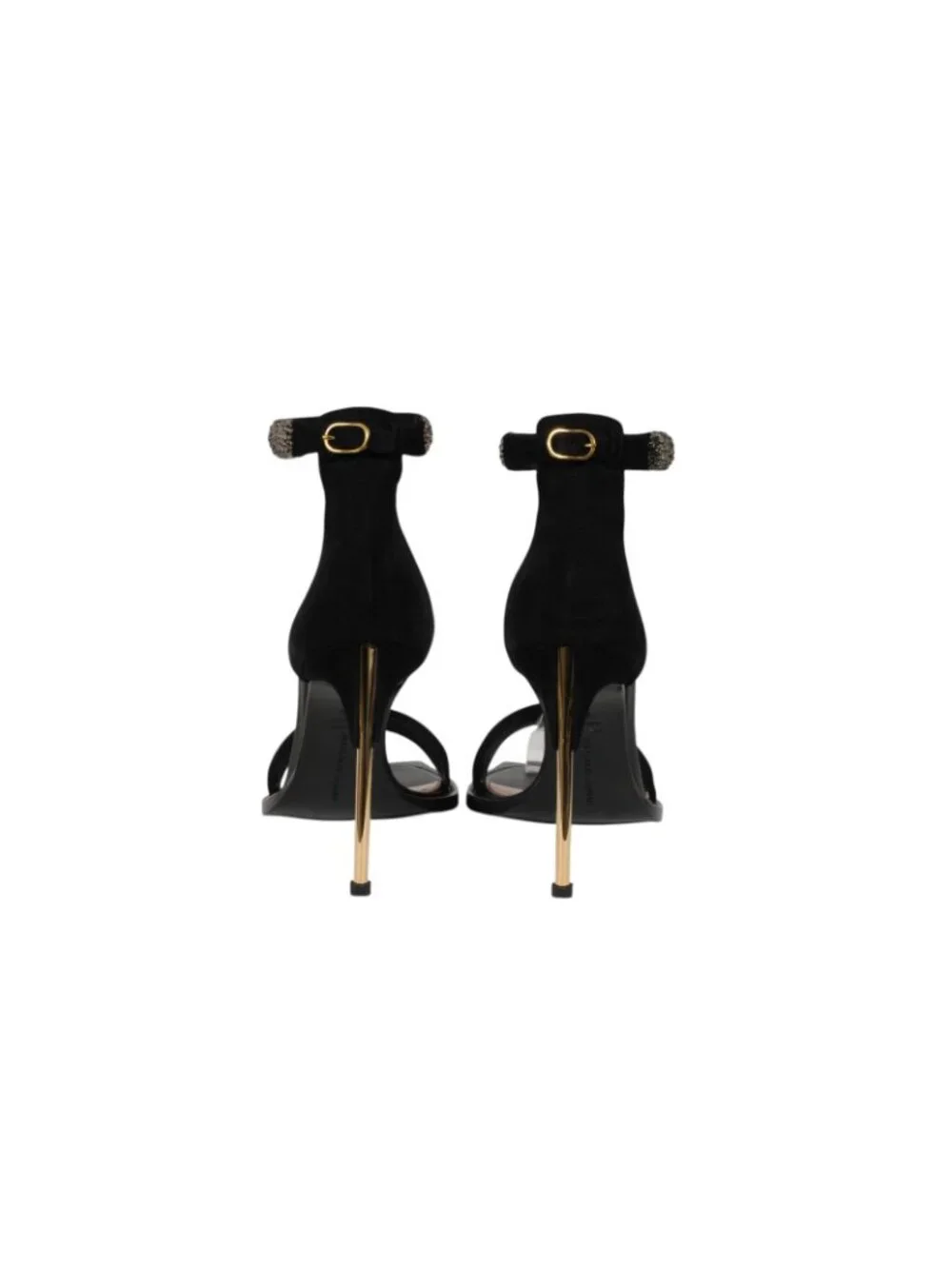 Alexander McQueen Women Pin Heel Bangle Sandals Size US 10.5 EU 40.5 Black Suede
